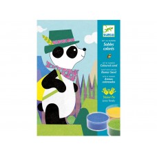 Djeco Arte al número Arenas coloreadas Panda y sus amigos